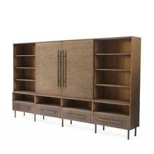 LIBRERÍA PEPE ROBLE HIERRO 320X40X185H CM