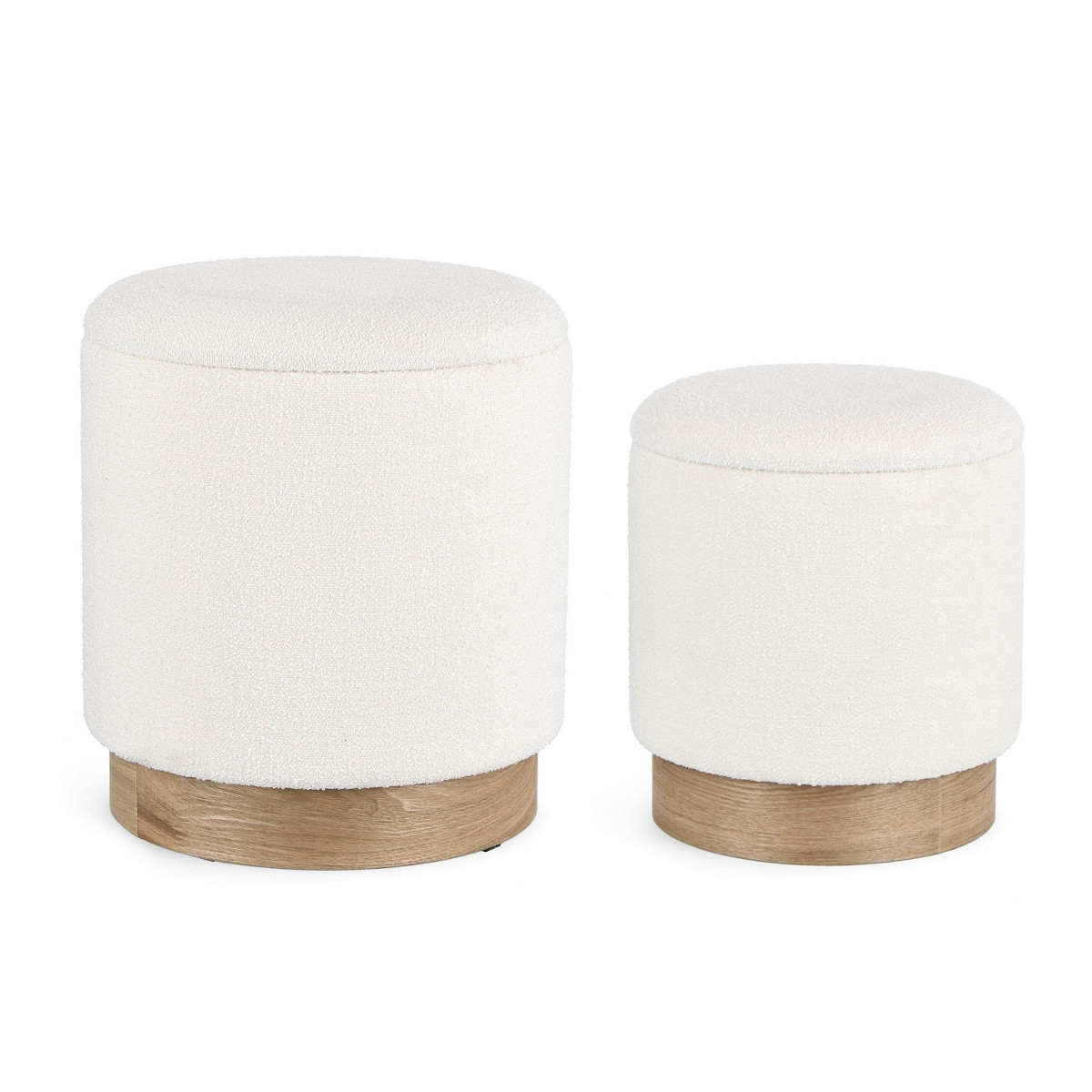 SET 2 POUF CONTENEDOR ZOYA BLANCO